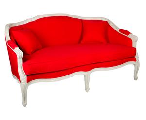 Canapé bois sungkai, rouge - 2 places - L160