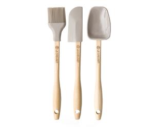 Spatule, pinceau et spatule cuillère silicone et bois, sisal - L17