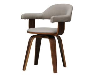 Chaise rotative Simili-cuir et bois, Taupe - H76
