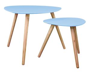 2 Tables gigognes Eucalyptus, bleu et naturel