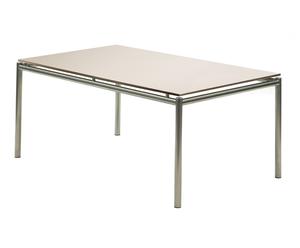 Table Inox brossé et Panneau laminé, Taupe - 160*100