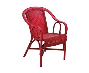 Fauteuil Rotin, Rouge rubis - L71