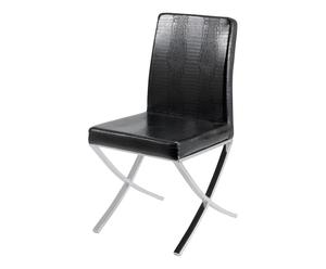 Chaise NADEGE, Argenté et noir – H90