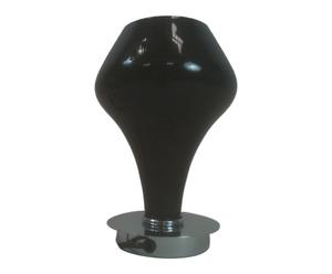 Lampe incandescente verre opaline et métal chromé, noir - H22