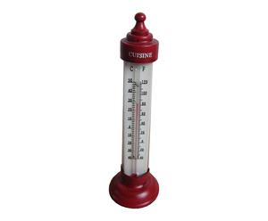 Thermomètre fer, rouge et blanc - H17