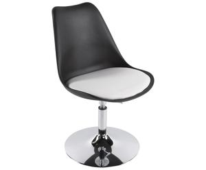 Chaise pivotante réglable VICTORIA, noir et blanc - L54