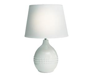 Lampe de chevet céramique et polycoton, blanc - H47