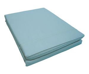 Drap plat BOURDON coton 57 fils/cm², bleu clair - 180*290