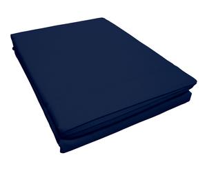 Drap plat BOURDON coton 57 fils/cm², bleu marine - 180*290