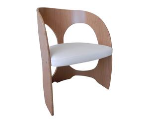 Fauteuil design ARCHI bois, blanc et naturel - L54