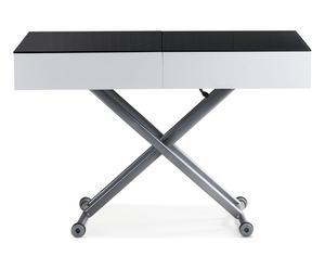 Table basse relevable, blanc et noir - H32/76