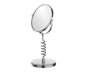 Miroir de maquillage métal chromé et verre, argenté - H36