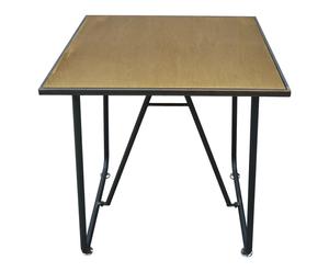 Table de cuisine pliante métal et bois, noir et naturel - L75