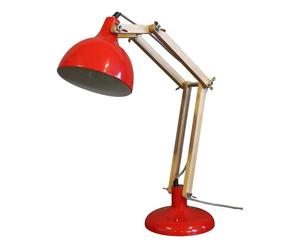 Lampe de bureau DEXTER métal, rouge et naturel - H65