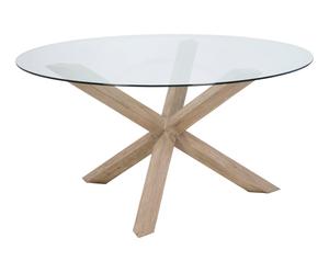 Table à manger, naturel et transparent - Ø135