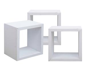 3 Cubes de rangement - blanc