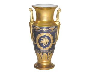 Vase, bleu et doré - H25