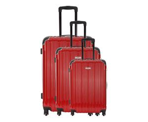 3 Valises chariot EXETER - rouge