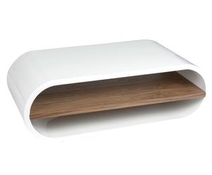 Table basse DESIGN bois, blanc et marron - L120
