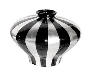 Vase Porcelaine, Noir et argenté - H31