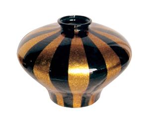 Vase Porcelaine, Doré et noir - H23
