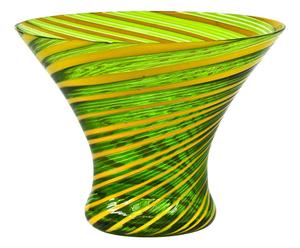 Vase CICLONE Verre de Murano, Jaune et vert - H18