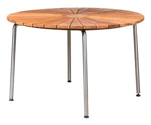Table, Acier et teck - Ø150