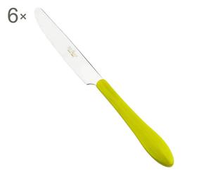 6 Couteaux Inox et Acrylique, vert anis - L22