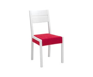 Chaise frêne et tissu, rouge - L45