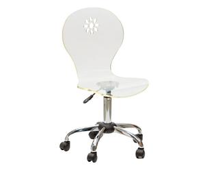 Chaise à roulettes métal et acrylique – Transparent - Ø53