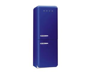 Réfrigérateur – Congélateur inox, bleu – H179