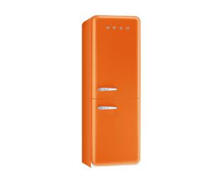 Réfrigérateur – Congélateur inox, orange – H179