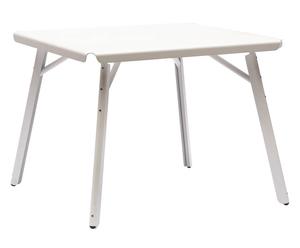 Table Aluminium poudré et fer, Blanc - L90