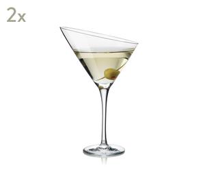 2 Verre à Martini, verre soufflé - 18 cL