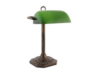 Lampe de bureau Clarence Métal, Marron foncé et vert - H38