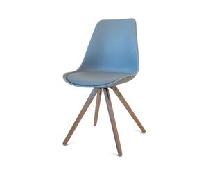Chaise plastique, polyester et chêne, gris - H85