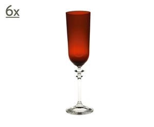 6 Flûte à champagne lucie, rouge - 190mL