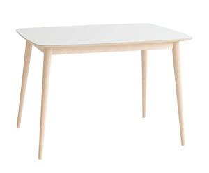 Table à manger VAXJO bois de hêtre, blanc et naturel - L110