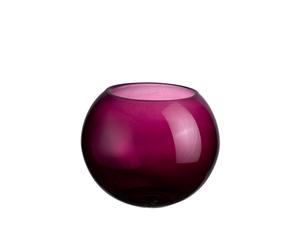 Vase rond verre, prune - H20