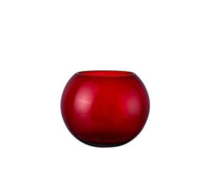 Vase rond verre, rouge - H20
