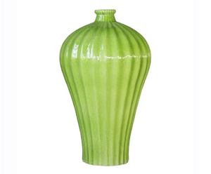 Vaso in porcellana rotondo Fluted verde lime - 53X33 cm