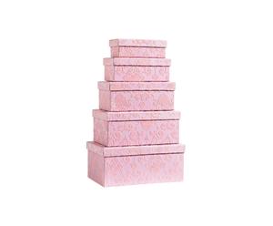 Set di 5 scatole in cartone Elegance - Rosa