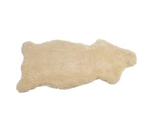 Tappeto scendiletto in lana di pecora Ella crema - 100x60 cm