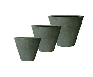 Set di 3 vasi in plastica Copper Green