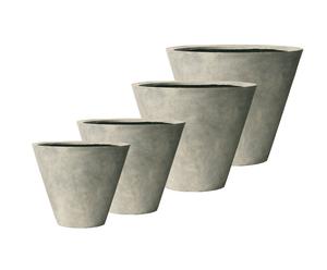 Set di 4 vasi in plastica Cornish Stone
