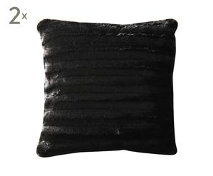 set di 2 cuscini quadrati cosy nero - 43x43 cm