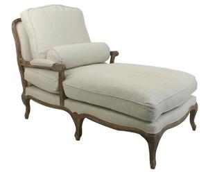 Chaise longue in legno e tessuto Elegance - 68x155x95 cm