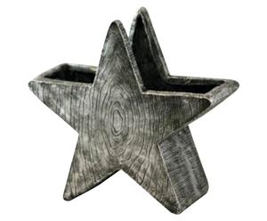 vaso in magnesia argentata star - 42x18x44 cm