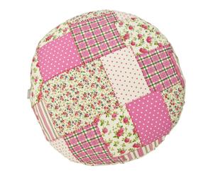 Cuscino rotondo in cotone Patchwork rosa - d 55 cm