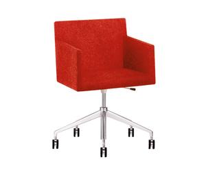 Sedia in acciaio e poliestere con rotelle MASAI rosso - 66x74/84x65 cm